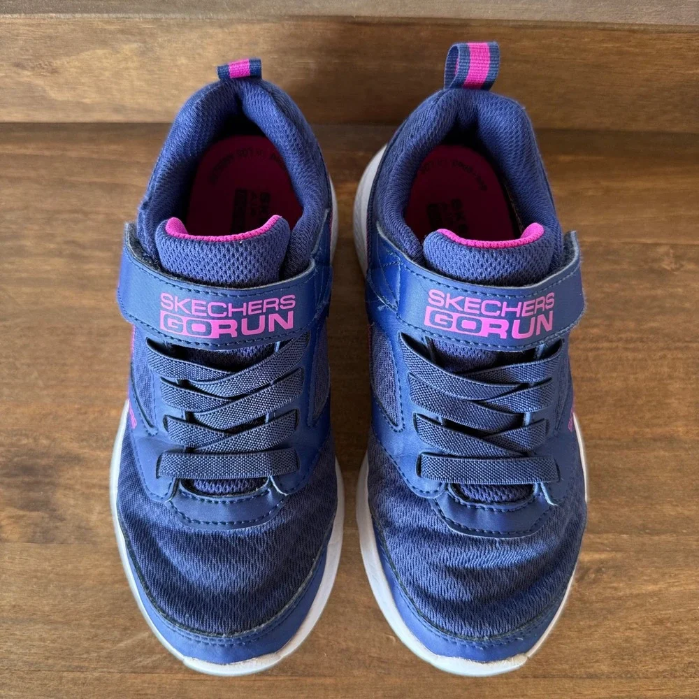 Skechers GOrun Elevate Sporty Spectacular Navy Hook & Loop Sneakers Kids 13.5